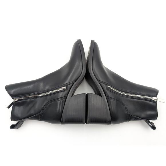 Steve Madden Ruthy Ankle Boots Side Zip Women's Leather Black Size US8M EU39 - Picture 7 of 11